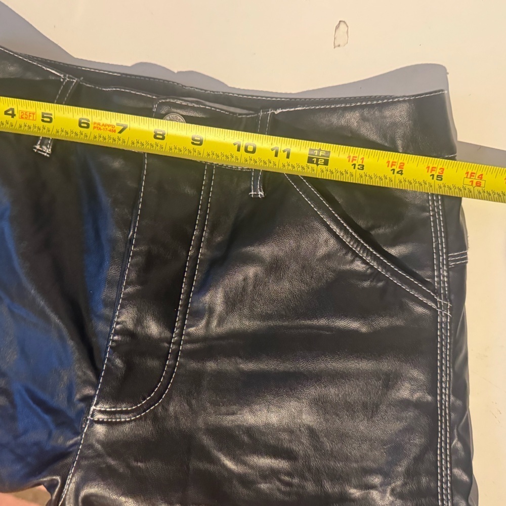 Simonett Kika High Waisted Vegan Leather Pants in Black Medium - Picture 12 of 14